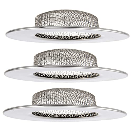 Lurrose 2 Series Colador Fregadero Captura De Drenaje Recogedor De Pelo De Ducha Hundir Baño Recogedor De Pelo De Bañera Cubierta De Filtrado De Drenaje Acero Inoxidable Plata 3 Piezas*2
