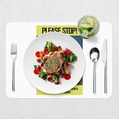 Napperons blancs lavables pour protéger la table lot de 4 sets souples en liège