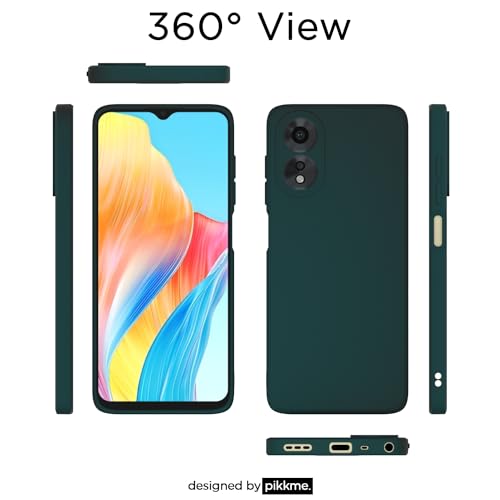 Image of Outlouders Back Cover for Oppo A38 4G / Oppo A18 4G | Camera Protection | Durable Soft Matte Silicone Bumper Case (Green)