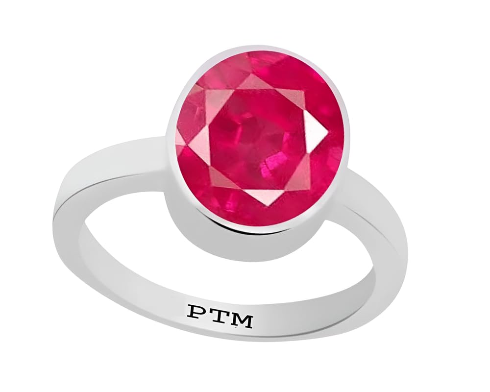 ptm 925 Sterling Silver Ruby (Manik) 3.25 Ratti To 10.25 Ratti or 3 Cts to 9.35 Cts Astrological Gemstone Bis Hallmark Ring for Men & Women-picture-17