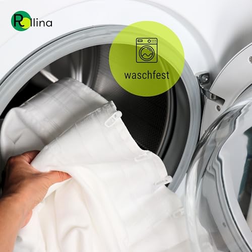 Rollina Gardinenhaken 8mm (100 Stück) | Gardinenröllchen für Schienen mit 4mm Laufkanal | Gardinengleiter in Standardgröße | Vorhanghaken