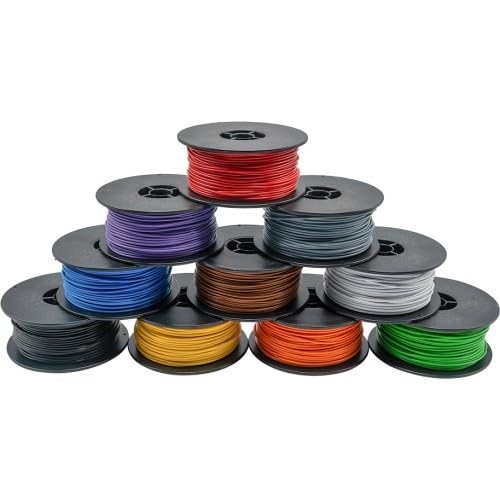 Modellbau Schönwitz 51508 Câble miniature torsadé LIY 0,50 mm² Lot économique 10 couleurs (500 mètres)