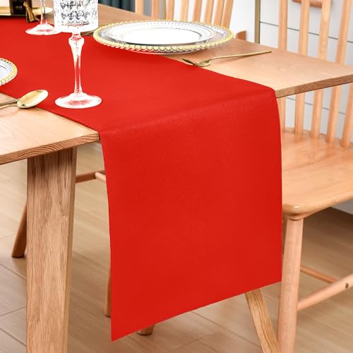 Chemin de table rouge ferme 12X48 po, 48 pouces long pour table