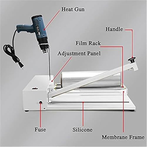 Machine professionnelle d'emballage rétractable avec pistolet thermique, parfaite pour l'emballage sécurisé dans les aliments, les livres et les magasins de vente au détail