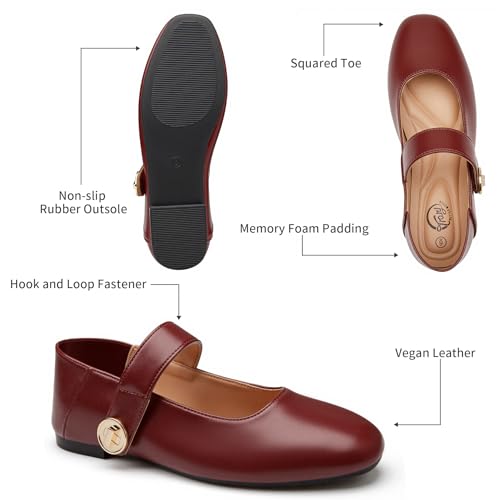 Trary Flats for Women Mary Jane Shoes Dressy Ballet Flat for Women Comfortable Business Office Slip On Casual Shoes4