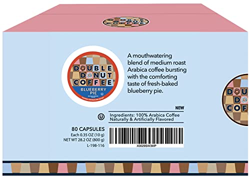 Blueberry Coffee In Single Serve Pods, Flavored Coffee For The Keurig K Cups Coffee Brewer, From Double Donut, 80 Cups #TOP1