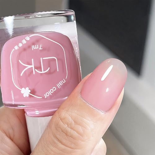 Jelly Pink Nail Polish - Pink Nail Varnish Quick Dry - High Glossy Clear pink Nail Polish Air Fast Dry - Toxic-Free Vegan, Natural Nail Varnish for Nail Art DIY
