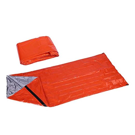 Saco de Dormir de Emergencia, Saco de Dormir de Supervivencia Manta de Rescate de Emergencia de PE Portátil Térmica Impermeable Supervivencia Camping Saco de Dormir de Viaje, Reutilizable Y Plegable,