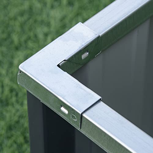 Macetero elevado de metal grande gris oscuro para verduras hierbas y flores 7