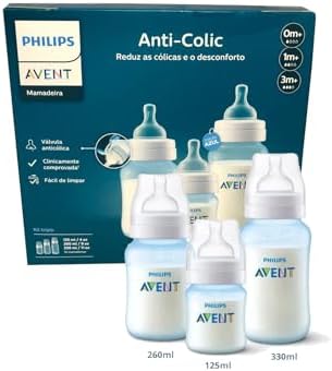 Kit Triplo Mamadeira Anti-Colic Philips Avent 125ml + 260ml + 330...