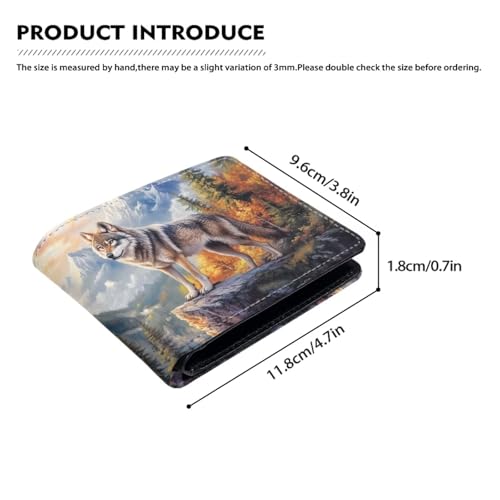 Image of Coldinair Foreset Wolf Teen Boys Wallet for Kids 10-12 /8-12,Credit Card Holder Wallet Id Window Bifold Sports Wallet for Boys Men