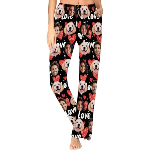 Custom Pajama Pants For Women Personalized Pajamas Bottoms Funny Gifts Customize Face Photo Pj Pants Lounge Sleepwear