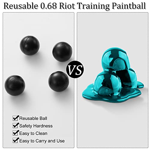 Civaner 150 x 68/61 Caliber Projectiles for Defense and Practice Reusable 68 Breaker Paintballs Solid Plastic Nylon Projectiles(Black,68 Caliber) by Civaner - Image 3