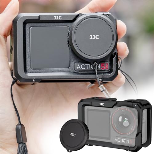 Image of JJC Metal Cage for DJI Osmo Action 5 4 3 Xtra Edge Pro,w. Lens Cap Lanyard