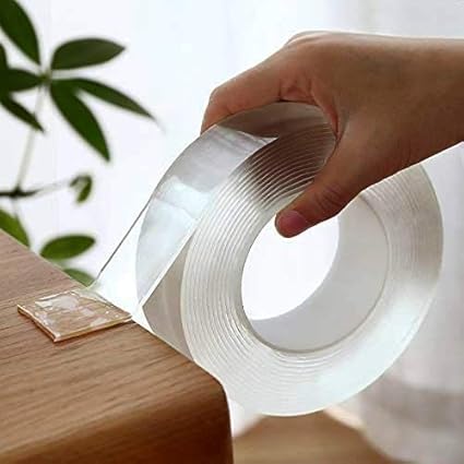 Tip&Top creation Double Sided Adhesive Silicon Tape for Wall Strong Glue Tape | Transparent Heavy Duty Multipurpose Furniture, Wall, Plastic, Glass Wall Stick Tape - 1MM Thickness