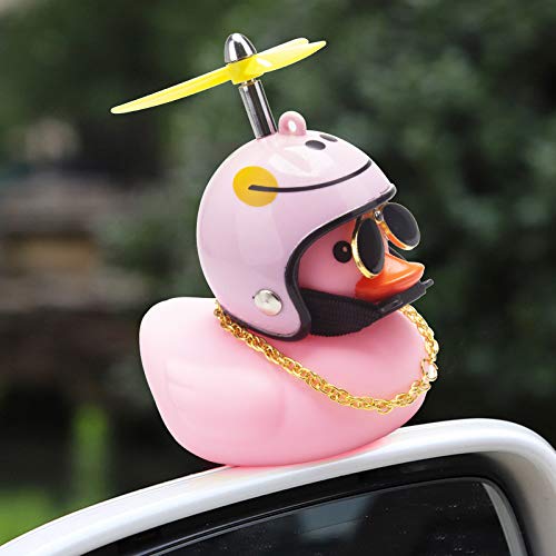 image for wonuu Pink Duck Car Dashboard Decorations Rubber Duck Car Ornaments Co