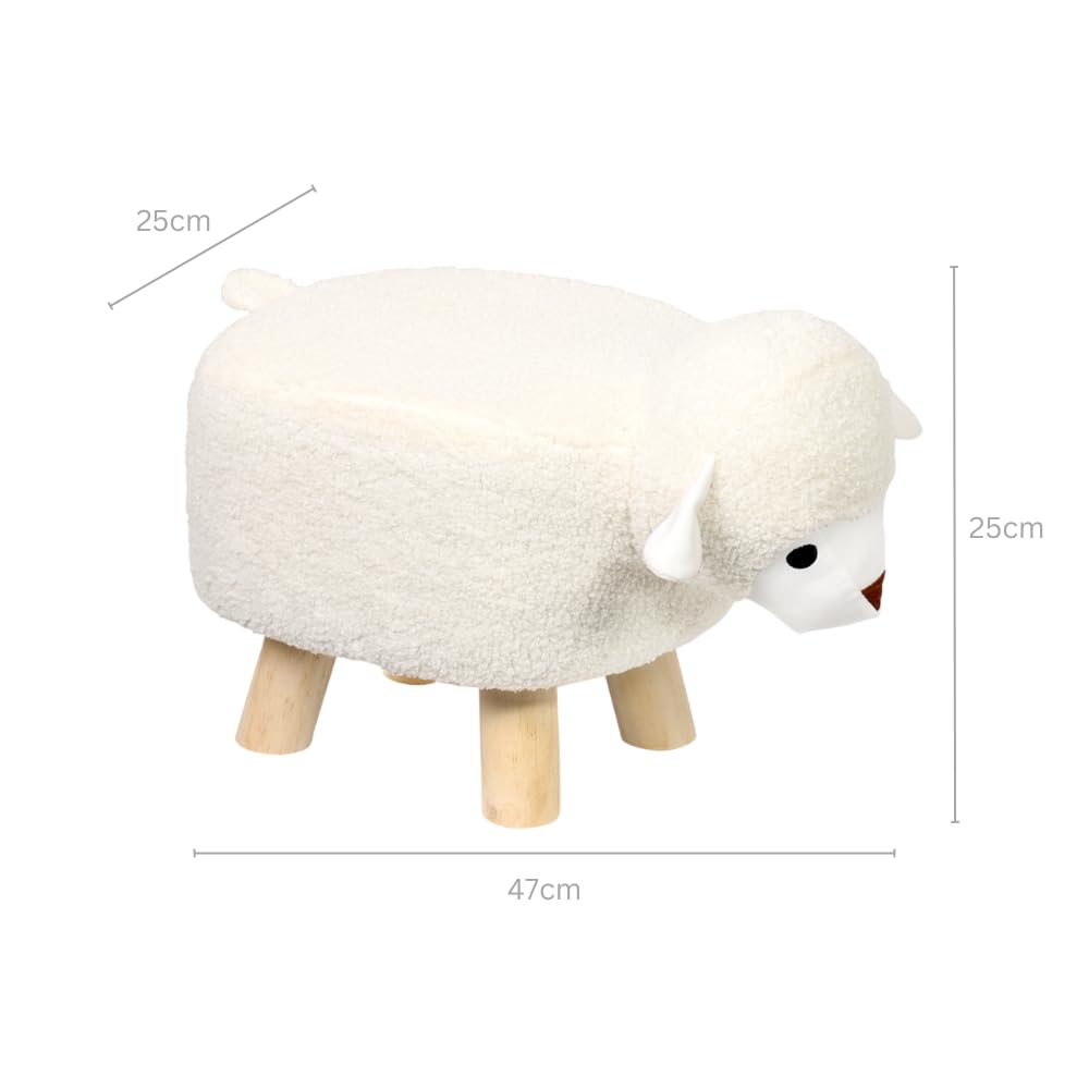 Kesper - Pouf design pecora - ca. 47 × 25 × 25 cm - legno di pino FSC - poliestere - fino a 50 kg - montato - 17450