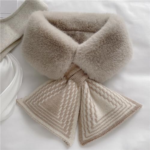 Zcargel Women Winter Plush Scarf, 60-80cm Fur Scarf Neck Warmer Elegant Temperament Shawl Collar Warm For Coats Down Jackets2