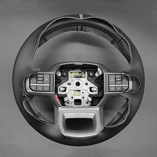 MEWANT Steering Wheel Covers for Ford f150 Ford F-150 2021-2023 / F-150 Lightning 2022-2023 Hand-Stitched Steering Wheel Wrap