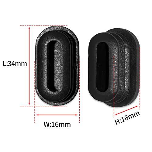 Image of Flyshop 16 x 34 mm, 5 /8 inch x 1-11 /32 inch OD Black Durable Plastic Plugs Tubing End Caps Oval Chair Glide Inserts 8 Pack