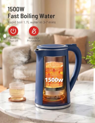 Image of Electric Kettle Temperature Control, 1.7L Large Electric Tea Kettle, 4H Keep Warm Hot Water Boiler with 6 Presets, LED Screen Electric Kettles for Boiling Water, Boil-Dry Protection