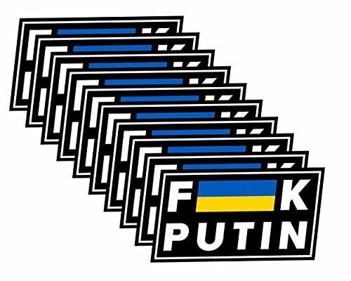 10 Pack Fuck Putin Stickers Ukraine Flag Funny Anti Putin Car Bumper Laptop Window Wall Vinyl Waterproof Decal Sticker