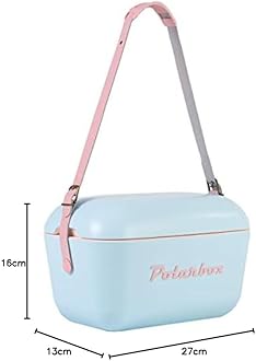 Polarbox Portable Fridge - 20L Mini Refrigerator With Adjustable Handle, Vintage Design, Cork Material - for Beach, Picnic, Camping