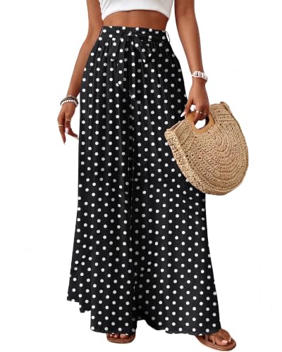 Image of Bsubseach Women Wide Leg Pants Floral Flowy Palazzo Pants