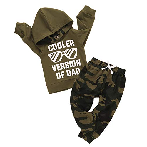 Toddler Baby Boys Clothes Letter Printed Hoodie Sweatshirt Tops+Camouflage Long Pants 2PCS Outfits Set
