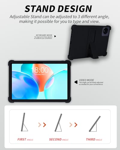Coque de protection TECLAST P50T 11" en silicone noir antichoc robuste - 5