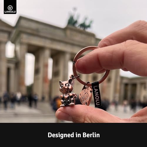 LANOLU Schlüsselanhänger Eichhörnchen Nussknacker, Glücksbringer Schlüsselanhänger Partner und für beste Freundin, Paar Geschenk Freund aus Metall