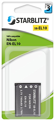 Compatibile EN-EL10 STARBLITZ sb-el10 batteria ricaricabile per Nikon EN-EL10 Nero