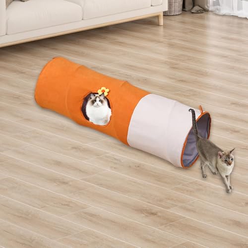 Tunnel pour chat droit Sharplace pliable et lit interactif pour petit lapin
