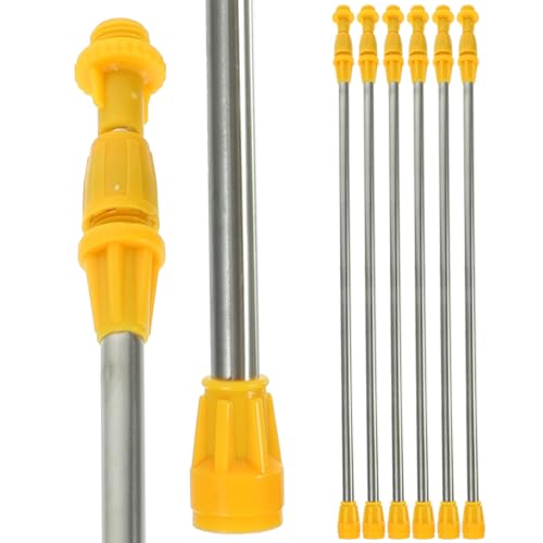 HOMSFOU Varilla Extensible para Pulverizador Agrícola 6 Piezas de Acero Inoxidable Mango Cómodo para Fumigación en Cultivos y Jardines