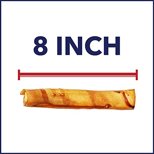 Pet Factory 100% Made In Usa Beefhide 8" Rolls Dog Chew Treats - Beef & Chicken Flavor, 10 Count/1 Pack #TOP2