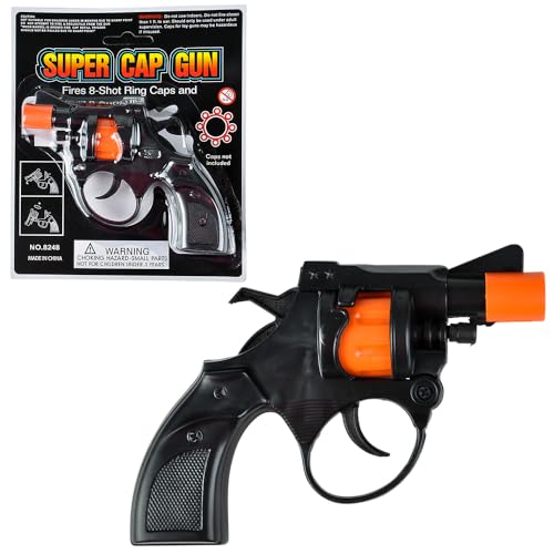Cap Pistol Toy Gun for Kids - (2) Pistols per Order - Kid Safe Plastic Pistol for Action Fun - Birthdays, Holidays, Prizes, Costume Accesory