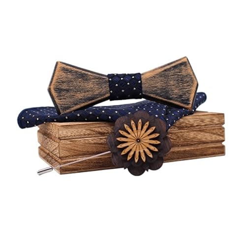 Nœud papillon en bois rigide fini les plis nœud déformé mariage homme