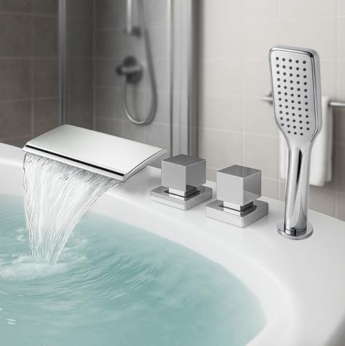 Mitigeur cascade 4 trous chromé LWX pour baignoire de bain