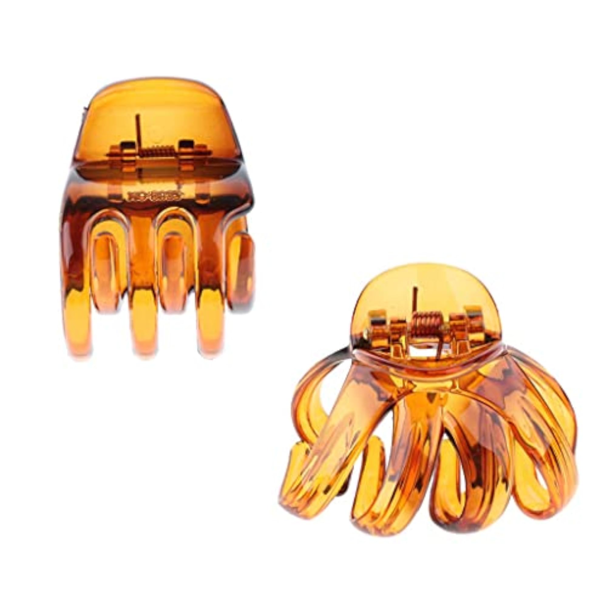 2x Hair Claw Grip Women Jaw Folding Clips Accessories, Brown