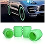 Tire Valve Stem Caps for Car, 4PCS Noctilucous Tire Air Caps Cover, Illuminated Auto Wheel Valve Stem Cap, Car Accessories Universal for Car, Truck, SUV, Motorcycles, Bike