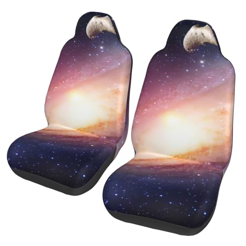Deux housses de protection pour sièges de voiture motif galaxie univers