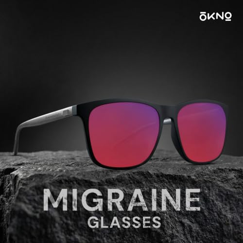 Image of Eyewearlabs OKNO FL-41 Migraine Relief Glasses | Rose Tinted Blue Light Glasses for Migraine, Photophobia, Light Sensitivity & Digital Eye Strain | Men & Women | Phantom