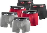 PUMA Boxershort 6er Pack Herren Basic Black Limited Edition - New Black Red- Gr.M