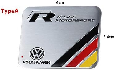 Amazon フォルクスワーゲンジェッタボラボラパサートゴルフポロccのために車のトランクのバッジエンブレムステッカーメタル アルミvw車のデカールステッカーロゴモータースポーツ Type A エンブレム 車 バイク