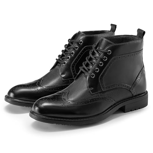 Image of Arkbird Mens Dress Boots Genuine Leather Cap Toe Ankle Boot with Side Zipper for Casual Business Formal Wear