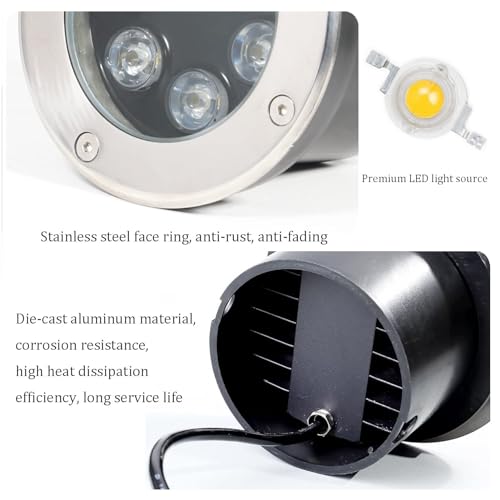 Projecteur basse tension rond IP65 avec éclairage LED au sol longue durée