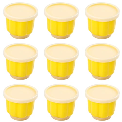 9 moldes de pudín, moldes de natillas con tapa, moldes de postre de plástico, tazas reutilizables para gelatina, gelatina, helado
