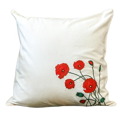Image of Blooming Garden Printed Cushion Cover, Decorative Throw Pillow Cover for Sofa Couch Bedroom, Hidden Zipper Closure, Pack of 1