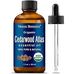 Organic Cedarwood Essential Oil 30 ml - 100% Pure & Natural - Hexane Free | Essential Oil for Aromatherapy, Diffusers, DIY, Candle and Soap Making Scent - Nexon Botanics