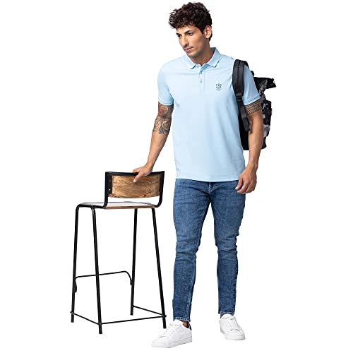 Image of Spykar Polo Collar Half Sleeves Cotton Blend Slim Fit T-Shirt for Men